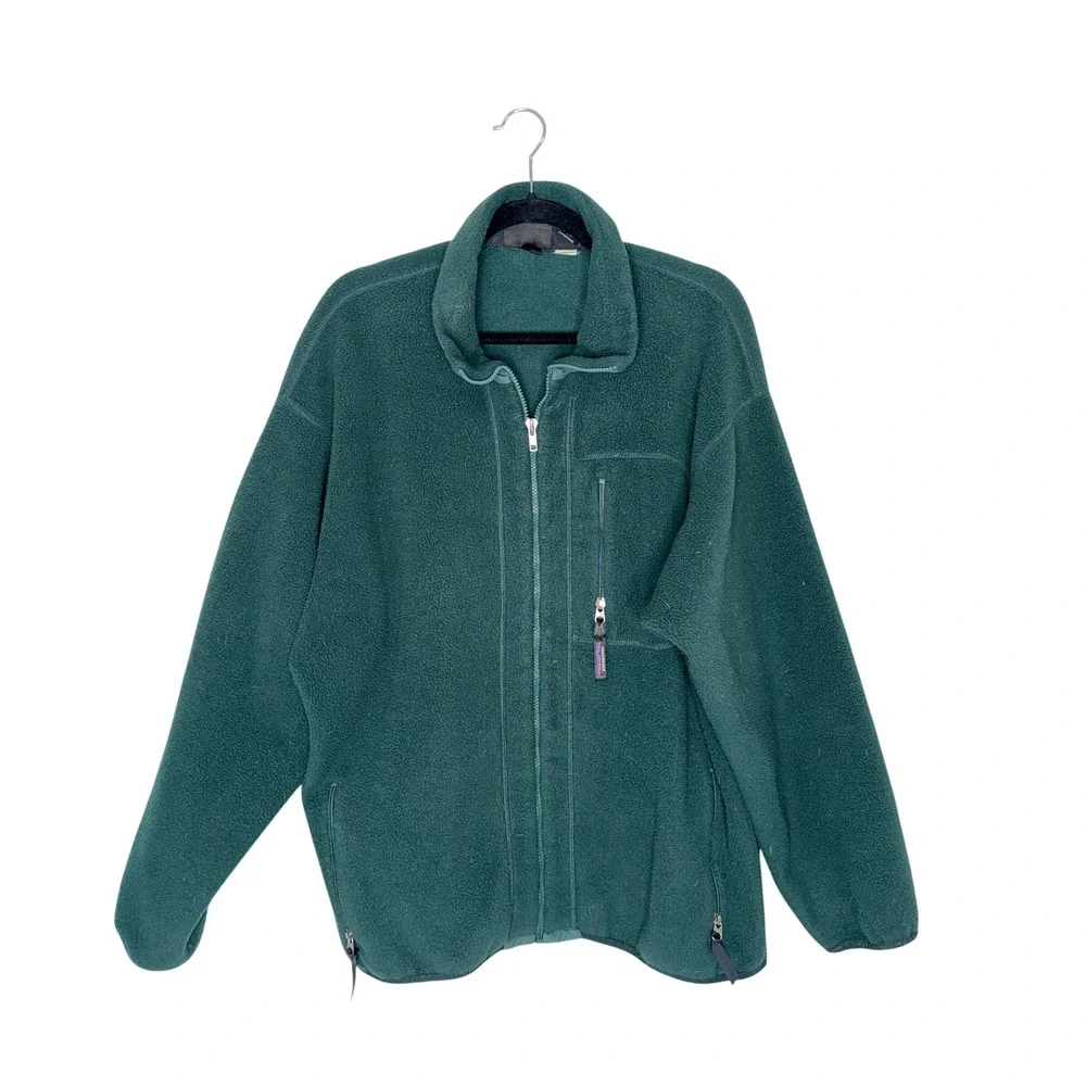 Patagonia Synchilla Fleece Jacket Mens XL Green Excellent Full Zip Made in USA